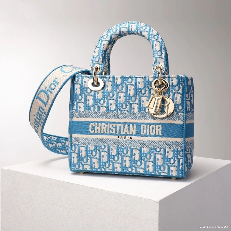 Cheap Motif Canvas Bag Blue D-lite Medium Oblique Light Lady 0815 Luxury